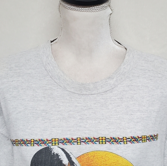 Vintage One Of A Kind Native American Mother Child Gray Single Stitch Tee Large - Picture 5 of 16